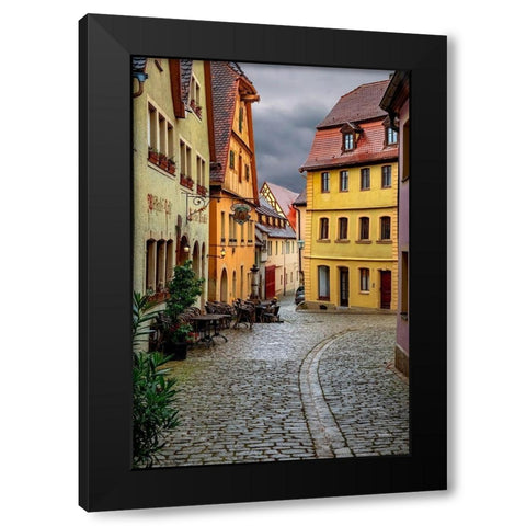 Rothenberg Street CafÃ© Black Modern Wood Framed Art Print with Double Matting by Murdock, Ramona