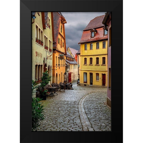 Rothenberg Street CafÃ© Black Modern Wood Framed Art Print by Murdock, Ramona