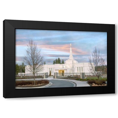 Spokane Temple Black Modern Wood Framed Art Print by Murdock, Ramona