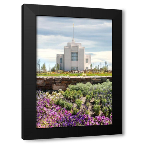 Twin Falls Temple Black Modern Wood Framed Art Print by Murdock, Ramona
