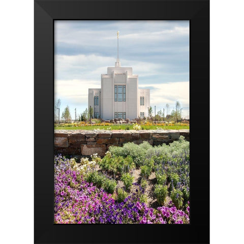 Twin Falls Temple Black Modern Wood Framed Art Print by Murdock, Ramona