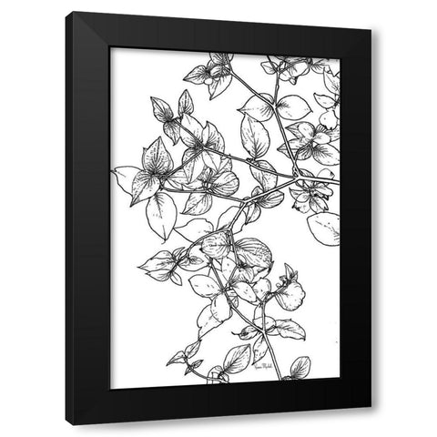 Leafy BW Black Modern Wood Framed Art Print by Murdock, Ramona