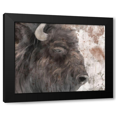 Yellowstone Buffalo Black Modern Wood Framed Art Print by Murdock, Ramona
