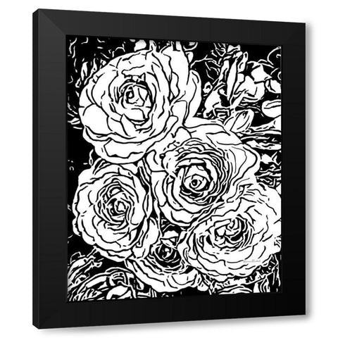 Roses No. 2 Black Modern Wood Framed Art Print by Murdock, Ramona