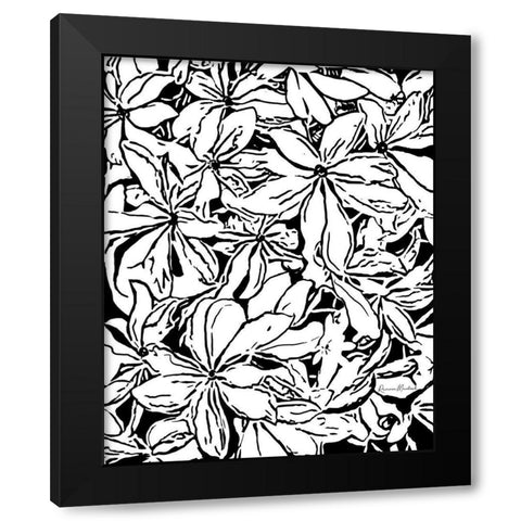 BW Floral No. 2 Black Modern Wood Framed Art Print by Murdock, Ramona