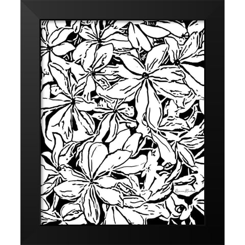 BW Floral No. 2 Black Modern Wood Framed Art Print by Murdock, Ramona
