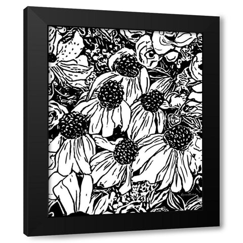 BW Floral No. 3 Black Modern Wood Framed Art Print by Murdock, Ramona