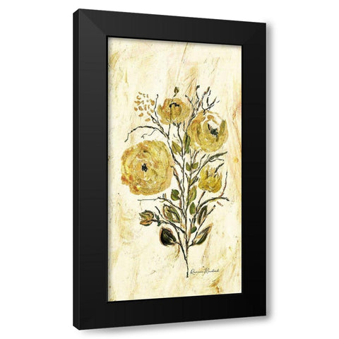 Golden Glitter Spray Black Modern Wood Framed Art Print by Murdock, Ramona