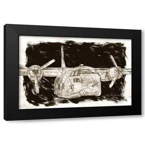 Flying Cargo Black Modern Wood Framed Art Print with Double Matting by Murdock, Ramona