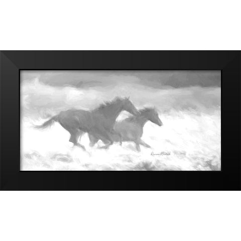 Running Wild  BW Black Modern Wood Framed Art Print by Murdock, Ramona