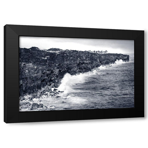 Indigo Coastline Black Modern Wood Framed Art Print with Double Matting by Murdock, Ramona