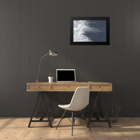 Indigo Wave I Black Modern Wood Framed Art Print by Murdock, Ramona