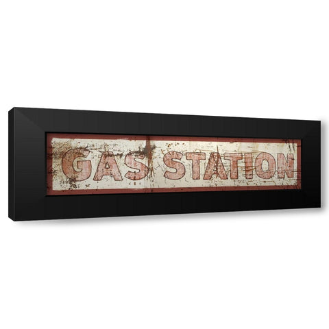 Gas Station Sign Black Modern Wood Framed Art Print with Double Matting by Murdock, Ramona
