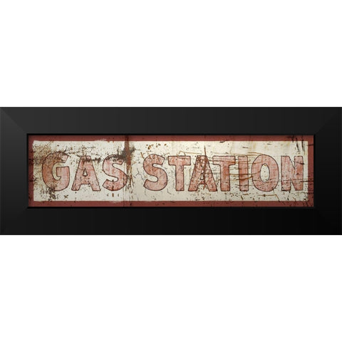 Gas Station Sign Black Modern Wood Framed Art Print by Murdock, Ramona