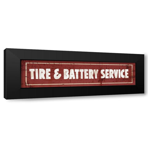 Tire and Battery Sign Black Modern Wood Framed Art Print with Double Matting by Murdock, Ramona