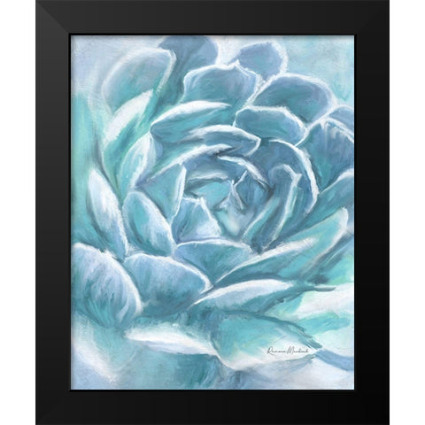 Aqua Succulent Black Modern Wood Framed Art Print by Murdock, Ramona