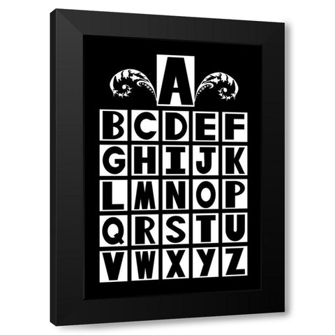 ABCDEFG Black Modern Wood Framed Art Print by Murdock, Ramona