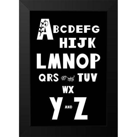 ABCs Black Modern Wood Framed Art Print by Murdock, Ramona