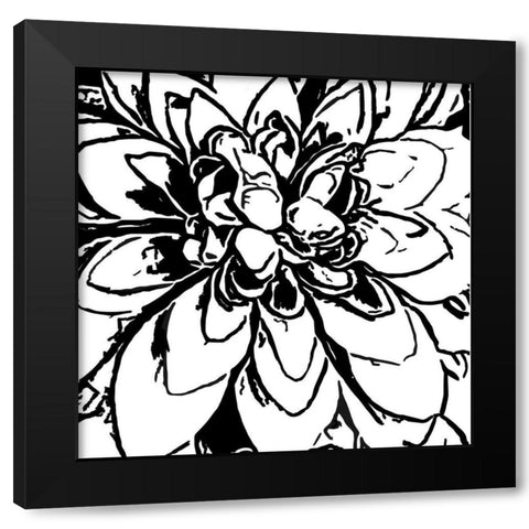 BW Floral No. 5 Black Modern Wood Framed Art Print by Murdock, Ramona