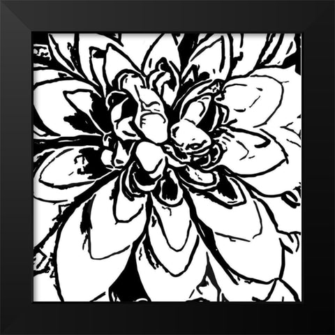 BW Floral No. 5 Black Modern Wood Framed Art Print by Murdock, Ramona