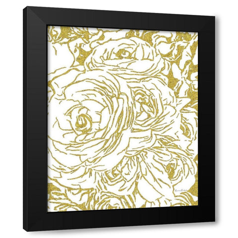 Roses No. 1 Black Modern Wood Framed Art Print with Double Matting by Murdock, Ramona