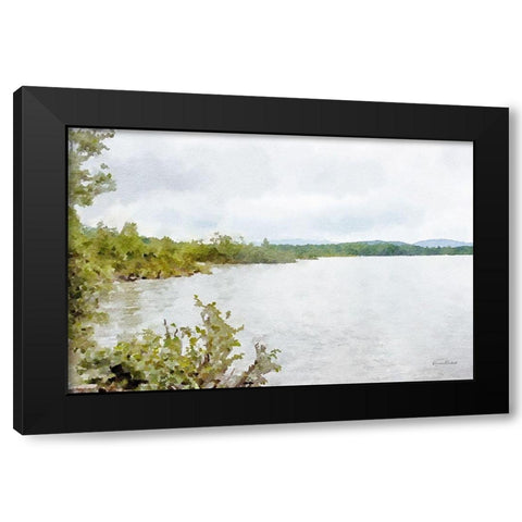 Mountain Lakeshore No. 1 Black Modern Wood Framed Art Print by Murdock, Ramona