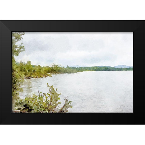 Mountain Lakeshore No. 1 Black Modern Wood Framed Art Print by Murdock, Ramona