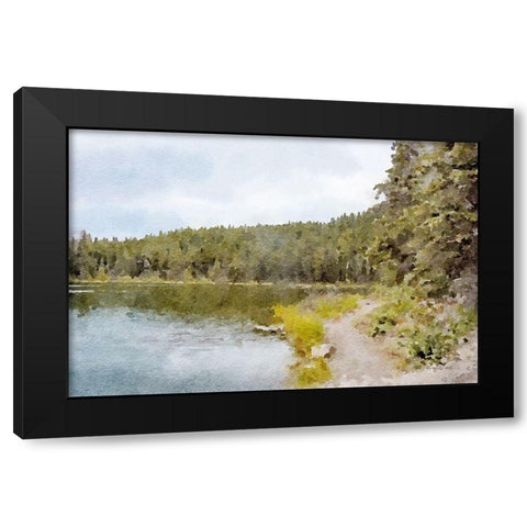 Mountain Lakeshore No. 2 Black Modern Wood Framed Art Print by Murdock, Ramona