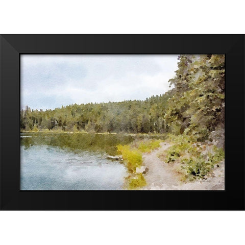 Mountain Lakeshore No. 2 Black Modern Wood Framed Art Print by Murdock, Ramona