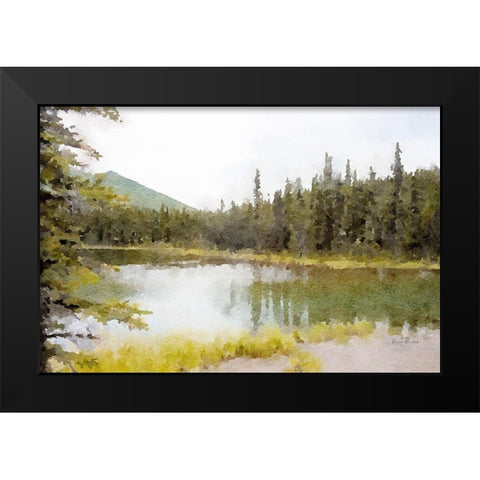 Mountain Lakeshore No. 3 Black Modern Wood Framed Art Print by Murdock, Ramona