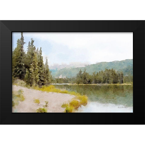 Mountain Lakeshore No. 4 Black Modern Wood Framed Art Print by Murdock, Ramona