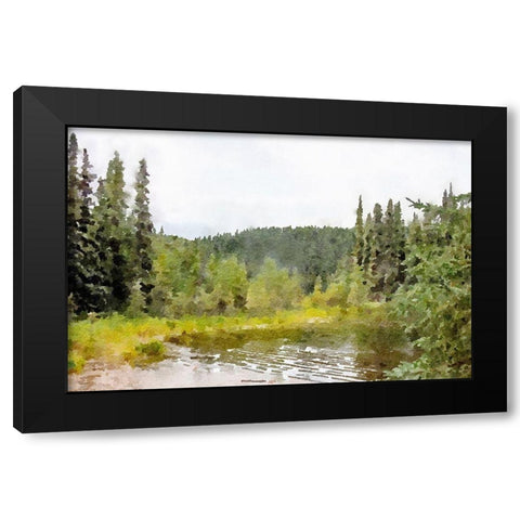 Mountain Paradise No. 1 Black Modern Wood Framed Art Print with Double Matting by Murdock, Ramona