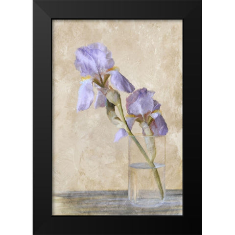 Blue Iris Stem Black Modern Wood Framed Art Print by Murdock, Ramona