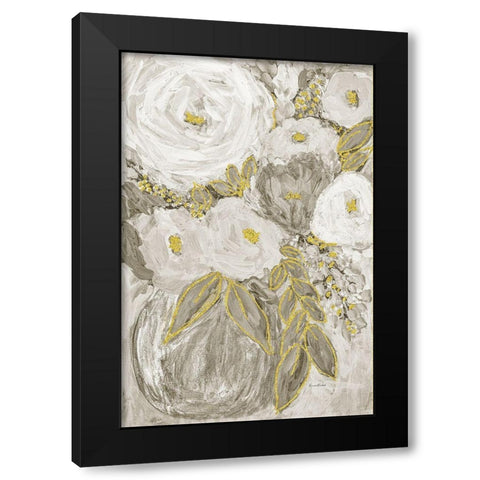 Gold Age Floral I Black Modern Wood Framed Art Print with Double Matting by Murdock, Ramona