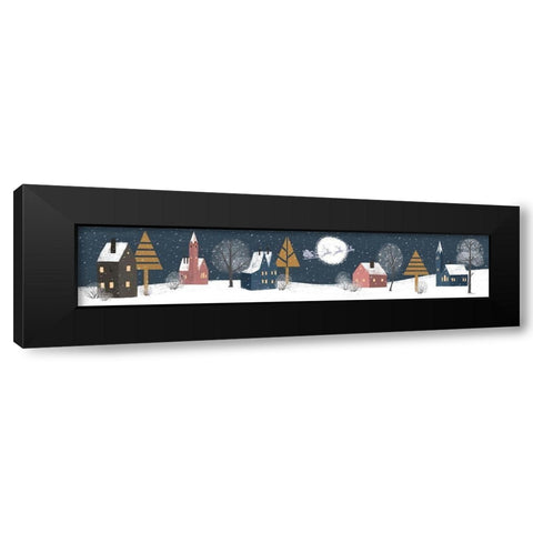 Christmas Village Black Modern Wood Framed Art Print with Double Matting by Murdock, Ramona