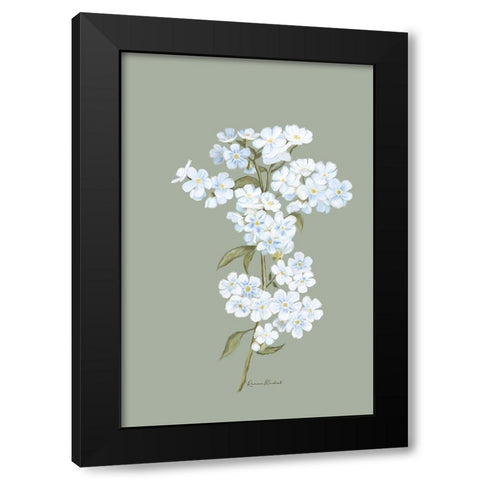 Small White Flowers II Black Modern Wood Framed Art Print with Double Matting by Murdock, Ramona