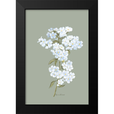Small White Flowers II Black Modern Wood Framed Art Print by Murdock, Ramona