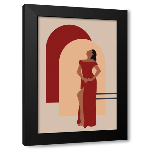 Salsa Dancer Black Modern Wood Framed Art Print by Murdock, Ramona