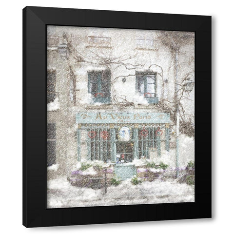Christmas in Paris Black Modern Wood Framed Art Print by Murdock, Ramona