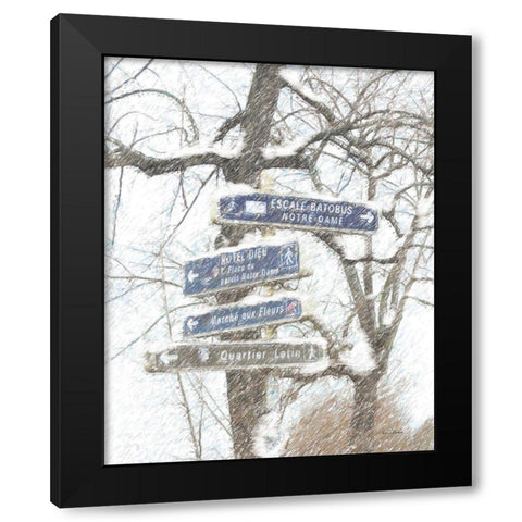 Where to Go Black Modern Wood Framed Art Print by Murdock, Ramona