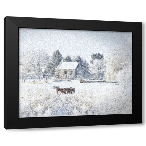 Christmas Morning Black Modern Wood Framed Art Print by Murdock, Ramona