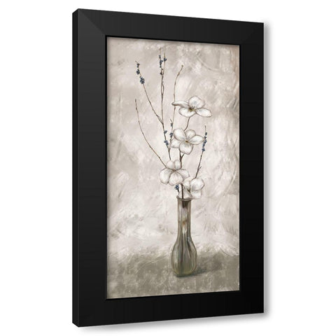Simplicity Floral Black Modern Wood Framed Art Print by Murdock, Ramona