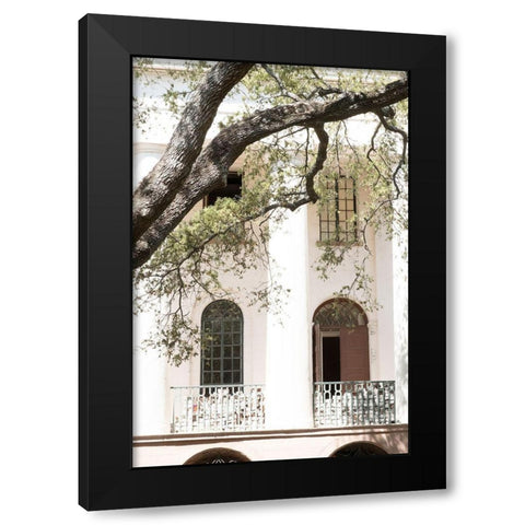 Charleston Garden Balcony Black Modern Wood Framed Art Print by Murdock, Ramona
