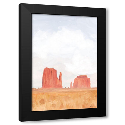 Monument Valley Mittens Black Modern Wood Framed Art Print with Double Matting by Murdock, Ramona
