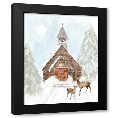 Woodland Chapel Black Modern Wood Framed Art Print by Murdock, Ramona