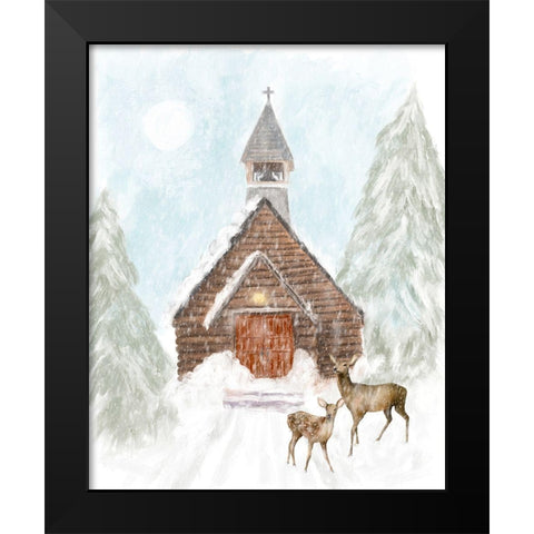 Woodland Chapel Black Modern Wood Framed Art Print by Murdock, Ramona