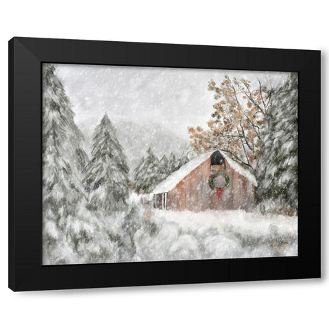Christmas at the Ranch Black Modern Wood Framed Art Print by Murdock, Ramona