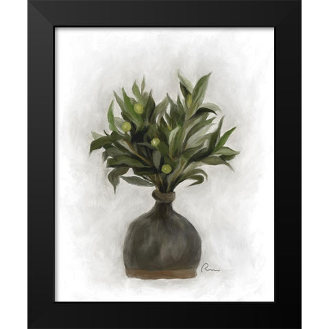 Olive Green Black Modern Wood Framed Art Print by Murdock, Ramona