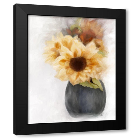 Sunny Flowers Black Modern Wood Framed Art Print with Double Matting by Murdock, Ramona
