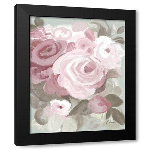 Rosy Roses II Black Modern Wood Framed Art Print by Murdock, Ramona
